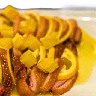 Pato crujiente a la naranja