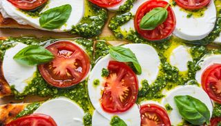 Cheese Tomatoes With Pesto