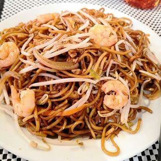 Tallarines Fritos Con Gambas