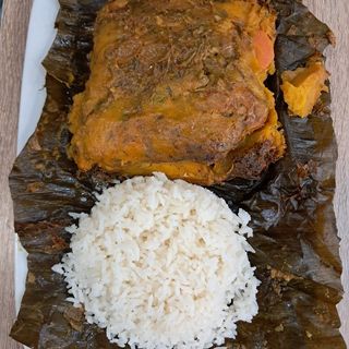 Tamal valluno con  pocion de arroz 