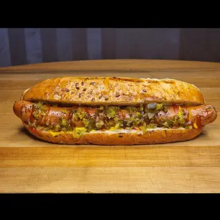 Хот-дог с куриной сосиской