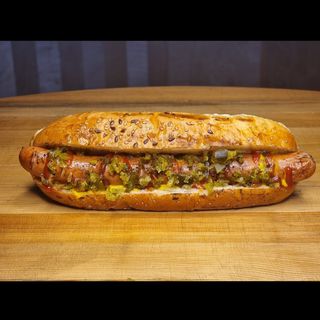 Хот-дог с куриной сосиской