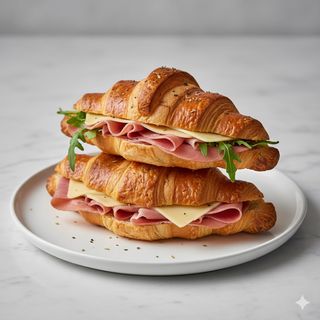 Medialunas con jamón y queso