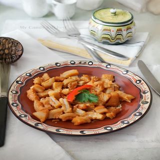 Шкембе в саханче