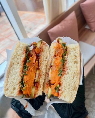 BBQ patos focaccia vegan