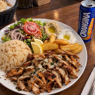 Plat shawarma + Orangina
