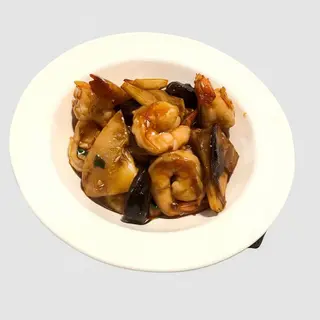 Gambas Con Bambú Y Setas