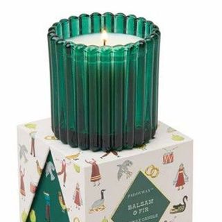 Candela in vetro rigato