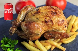 Menú Pollo Asado Y  2 lata Coca-Cola  33cl