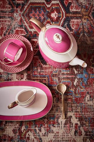 Chique roz platou oval mic portelan 28 x 16 x 2 cm