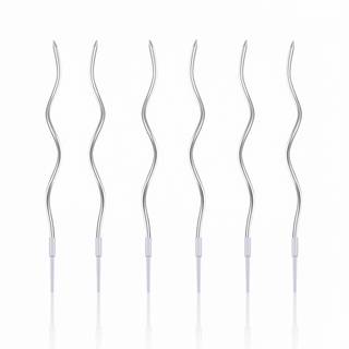 Velas espiral largas plateadas