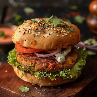 Veg aloo tikki burger