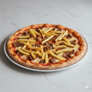 Pizza kebap con patatine