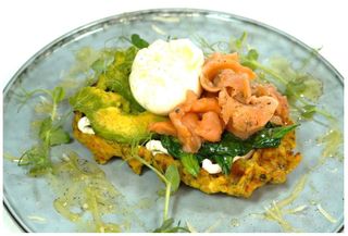 Картофельная брускета с сёмгой