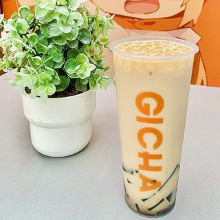 Te con leche y Gelatina de hierba