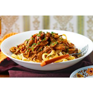 Beef Stroganoff With Fettucine