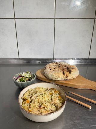 Obrok beli pilav sa pilećim mesom