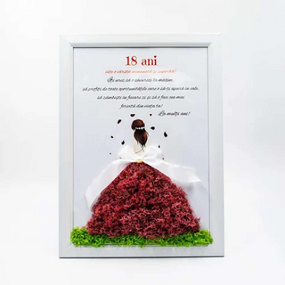 Tablou cu licheni  Majorat pentru fata- 20x30