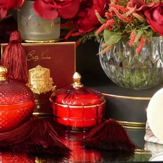 Lumanare ArtDeco rosie mica (GML45017)