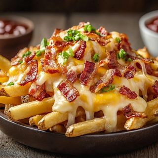 Patatas con queso y bacon