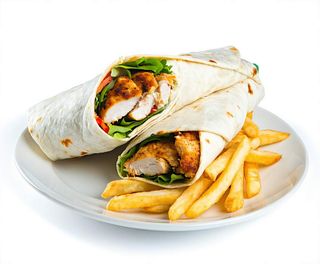 Chicken wrap + patatas fritas