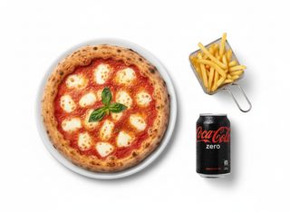Pizza Margherita + Patatine + Bibita
