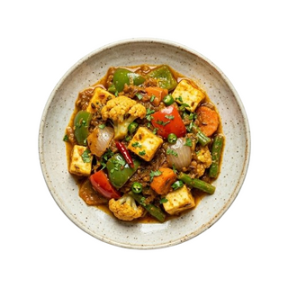 Verduras Con Queso En Salsa De Jalfrazi