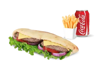 Sandwich Viande Hachée + Frites + Boisson