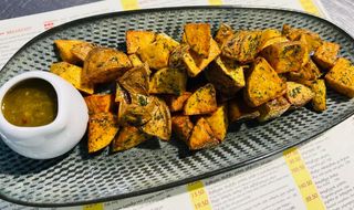 Fried Potatoes with Plum Sauce