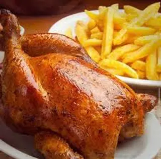 Pollo Asado (Entero) Con Patatas Fritas