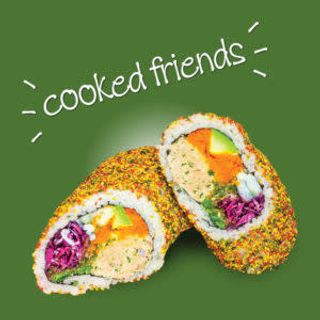Sushi burrito cooked friends