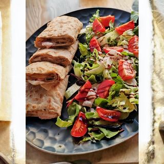 Cl omleta, mozarella, sunca