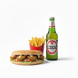 Panino falafel e patatine piccole + Beck's 33 cl