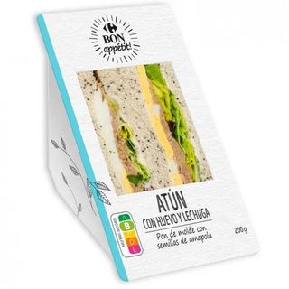 Sandwich Atún, Huevo Y Lechuga Carrefour Bon Appetit 200 Gr.