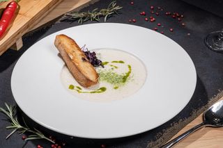 Supa crema de telina cu spuma de gorgonzola