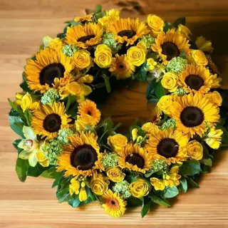 Coroana funerara cu floarea soarelui