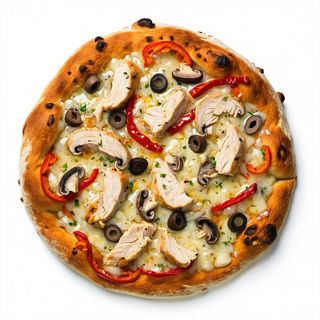 Pizza allegre del pollo - grande