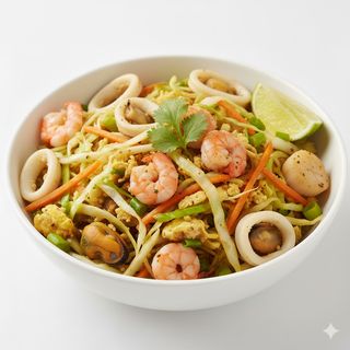 Kottu godamba roti spezzato con frutti di mare