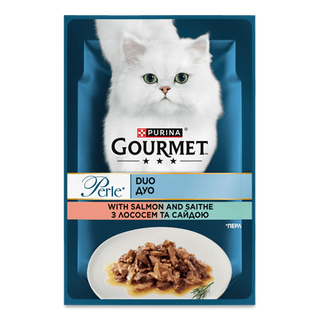 Корм для котів Gourmet Perle Duo з лососем та сайдою (85г)