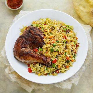 Fried Rice and Chicken Lap