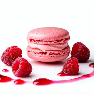 Macarons cu ganache de ciocolata cu zmeura