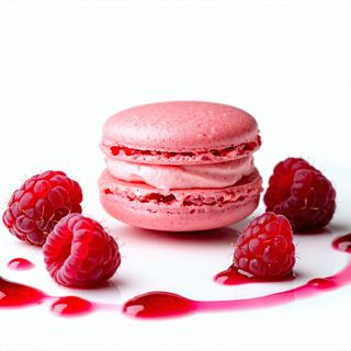 Macarons cu ganache de ciocolata cu zmeura