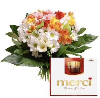 Mieszany bukiet z Merci lub rafaello