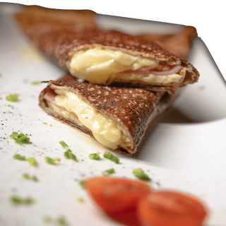 Jamón dulce, queso emmental y huevo