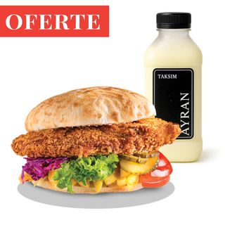 Pita Snitel de pui & Ayran