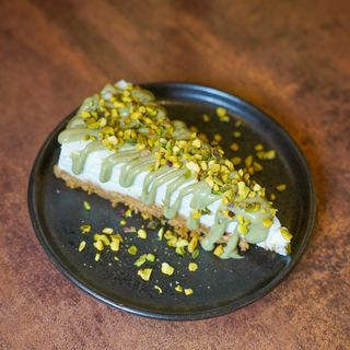 Cheesecake casera de pistacho