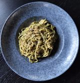 Spaghetti sa piletinom, pečurkama i orasima 350 gr