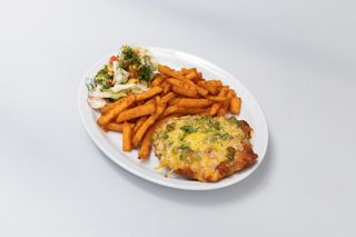 Schab z pieca z serem z boczkiem