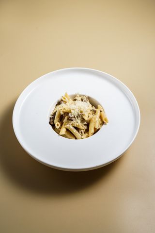 Пенне Карбонара с говядиной