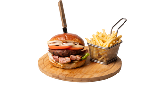 BBQ Bacon Burger z frytkami